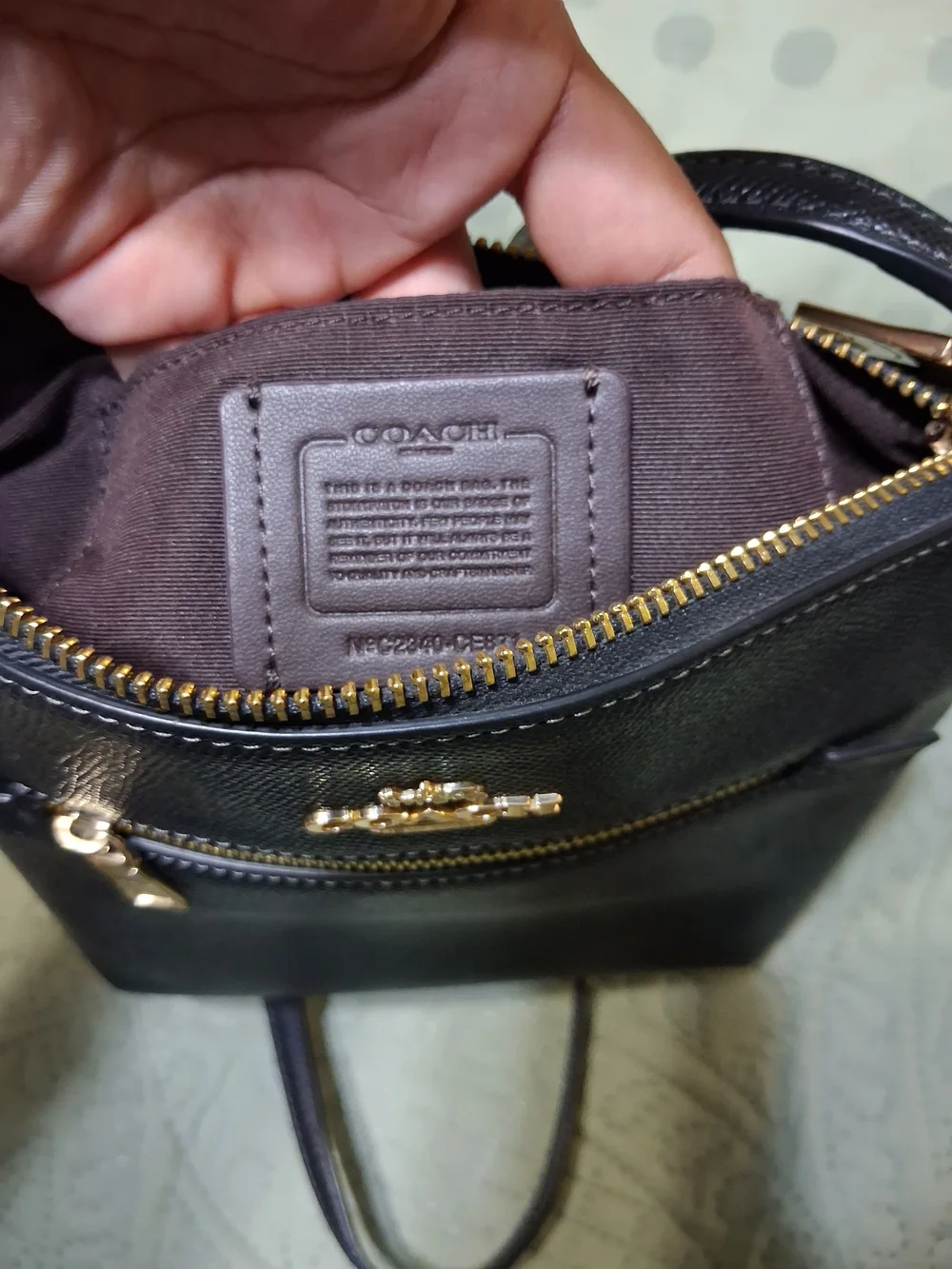 COACH Black Crossbody Bag with Front Zip Pocket - Picture 7 of 9